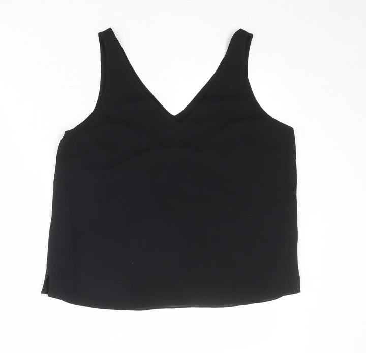 Phase Eight Womens Black Polyester Basic Tank Size 14 V-Neck