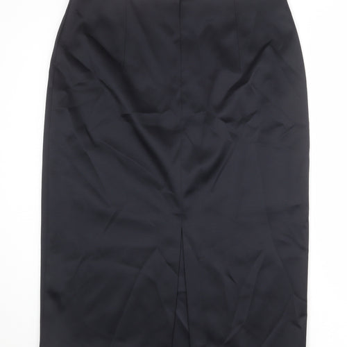 Marks and Spencer Womens Black Polyester Straight & Pencil Skirt Size 20 Zip