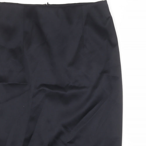Marks and Spencer Womens Black Polyester Straight & Pencil Skirt Size 20 Zip