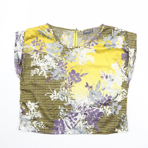 Apricot Womens Multicoloured Floral Polyester Basic Blouse Size M Boat Neck