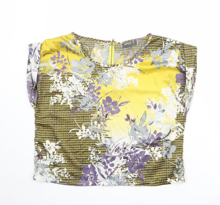 Apricot Womens Multicoloured Floral Polyester Basic Blouse Size M Boat Neck