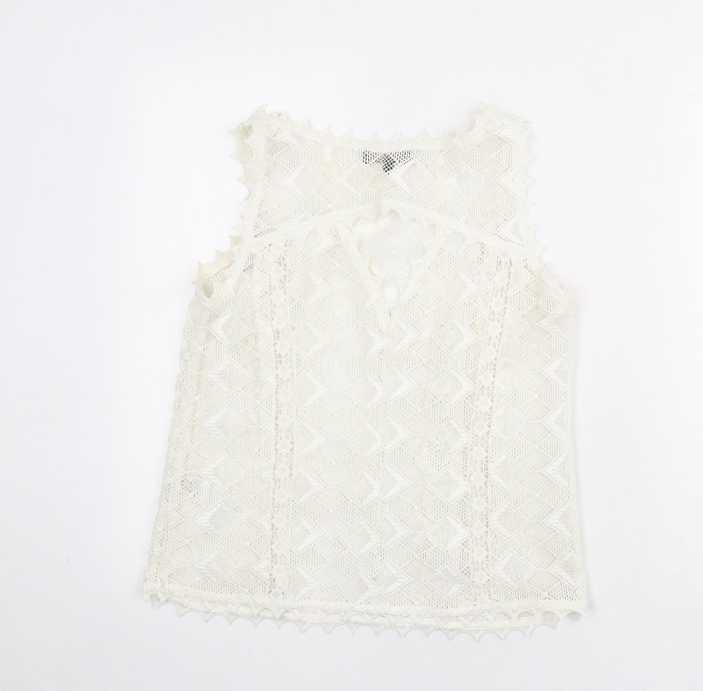 Per Una Womens Ivory Polyester Basic Tank Size 10 Boat Neck