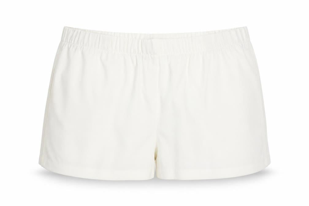 Marks & Spencer Womens Ivory Polyester Basic Shorts Size 24 Regular Pull On