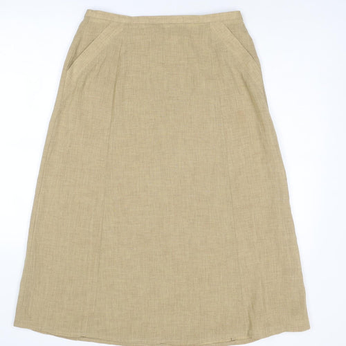 Collectables Womens Beige Acetate A-Line Skirt Size 14 Zip