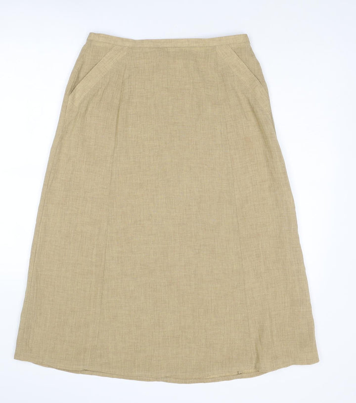 Collectables Womens Beige Acetate A-Line Skirt Size 14 Zip