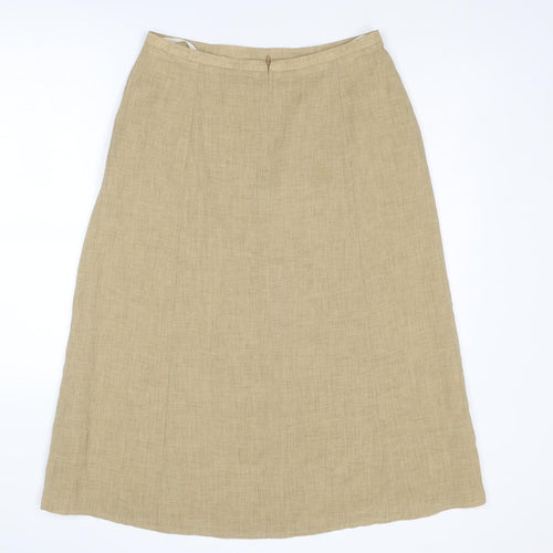 Collectables Womens Beige Acetate A-Line Skirt Size 14 Zip