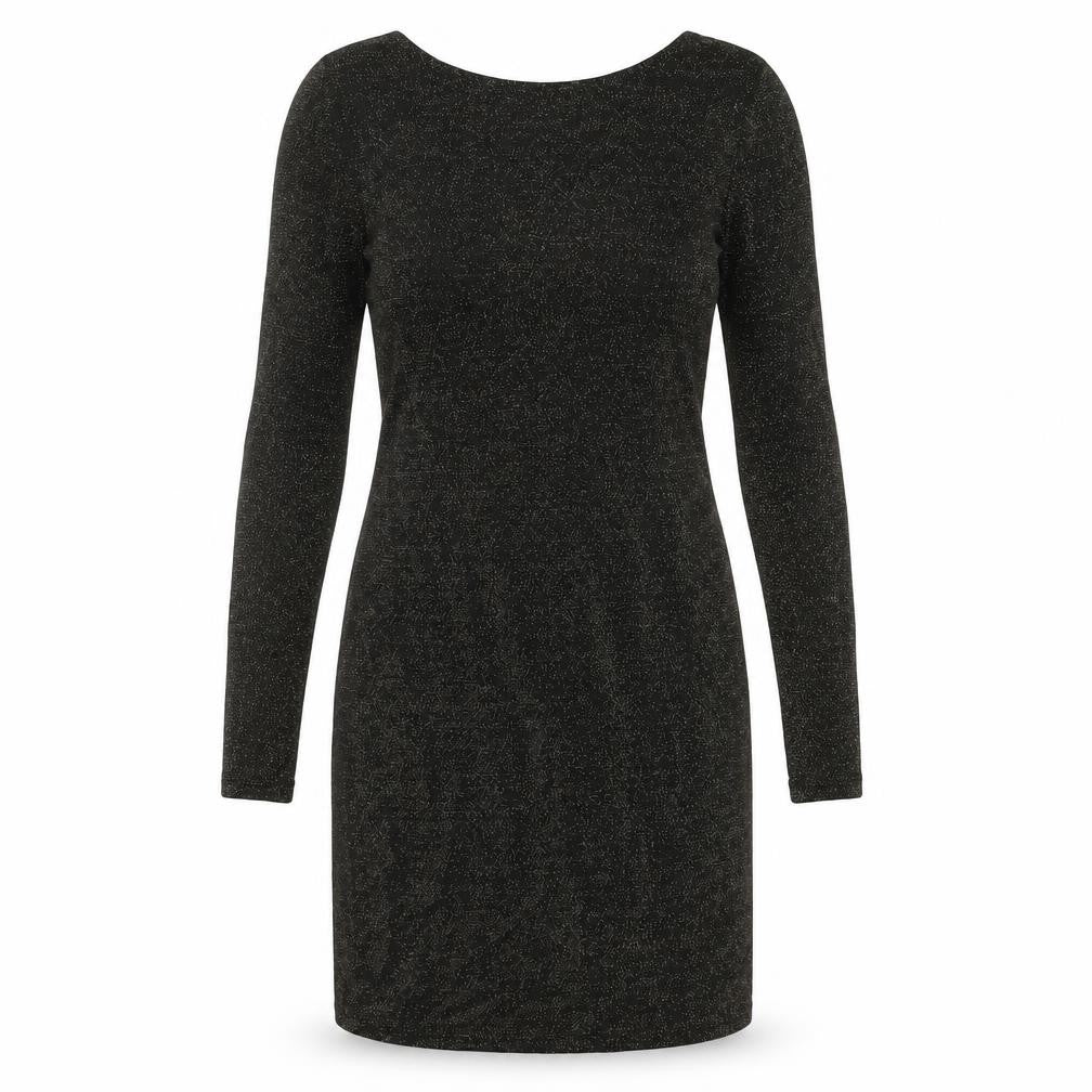 Front view of Vero Moda women’s black polyester jumper dress, size S, round neck pullover
