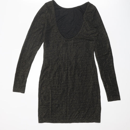 VERO MODA Womens Black Polyester Jumper Dress Size S Round Neck Pullover