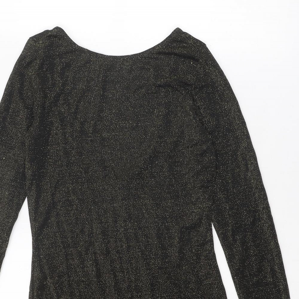 VERO MODA Womens Black Polyester Jumper Dress Size S Round Neck Pullover