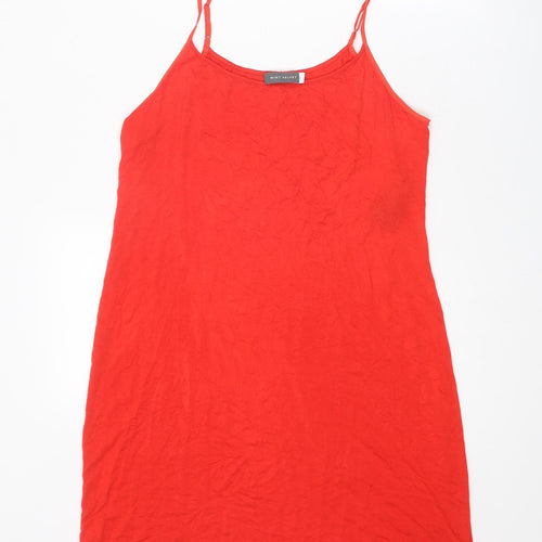 Mint Velvet Womens Red Viscose Slip Dress Size 12 Round Neck Pullover