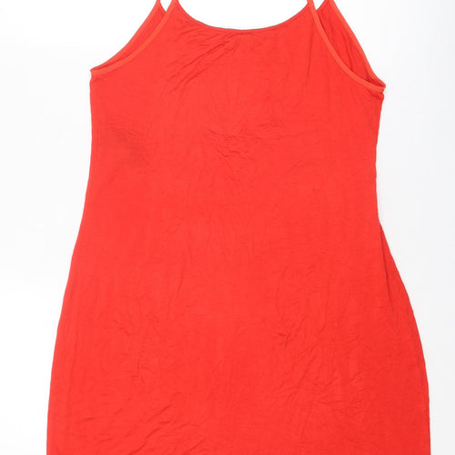 Mint Velvet Womens Red Viscose Slip Dress Size 12 Round Neck Pullover