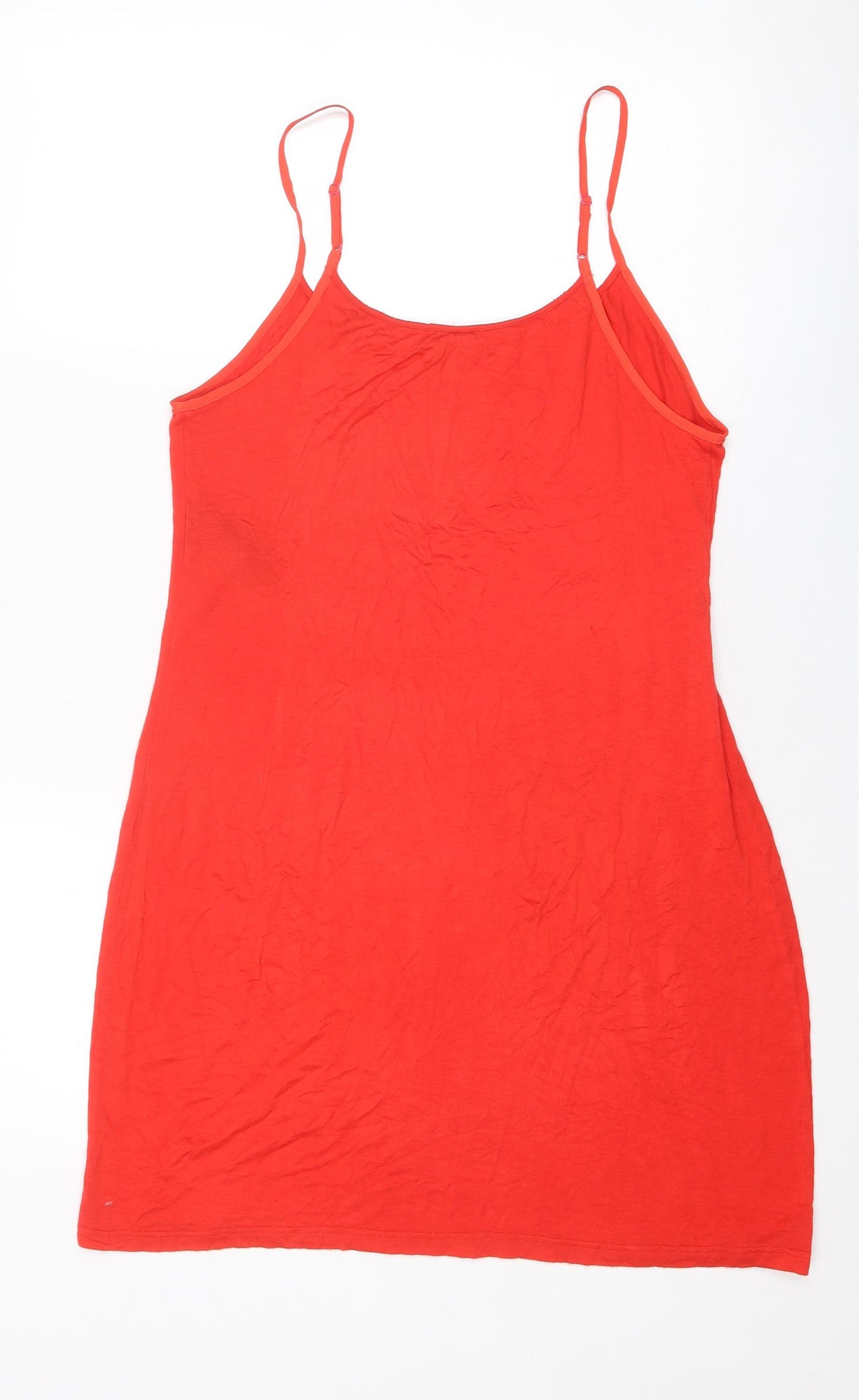 Mint Velvet Womens Red Viscose Slip Dress Size 12 Round Neck Pullover