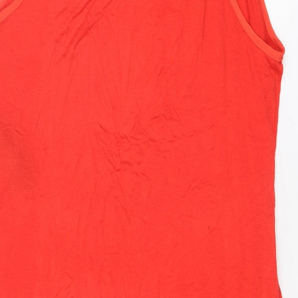 Mint Velvet Womens Red Viscose Slip Dress Size 12 Round Neck Pullover