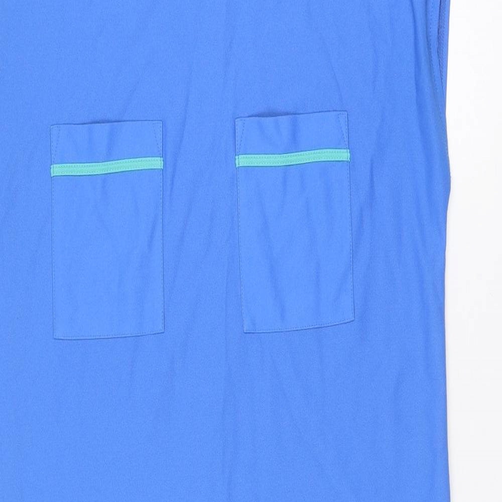 St Michael Womens Blue Polyester T-Shirt Dress Size 14 Round Neck Pullover