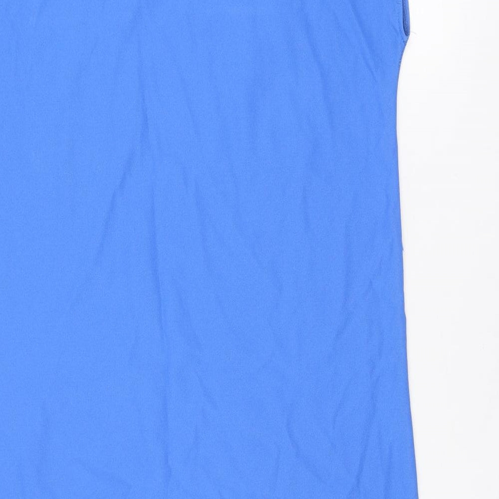 St Michael Womens Blue Polyester T-Shirt Dress Size 14 Round Neck Pullover