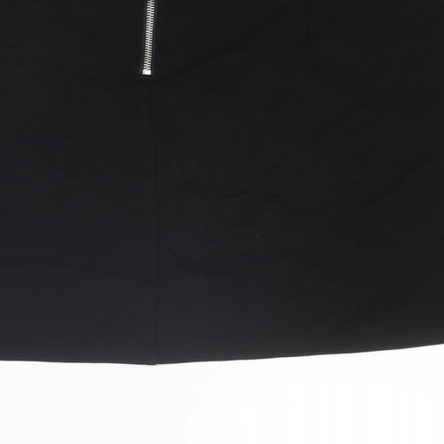 Divided by H&M Womens Black Viscose A-Line Skirt Size M Zip