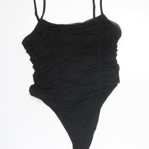 Divided by H&M Womens Black Polyester Bodysuit One-Piece Size L Snap