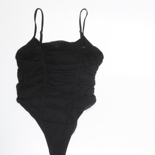 Divided by H&M Womens Black Polyester Bodysuit One-Piece Size L Snap