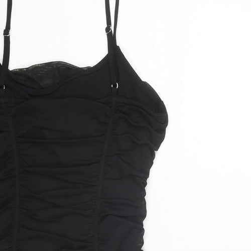 Divided by H&M Womens Black Polyester Bodysuit One-Piece Size L Snap