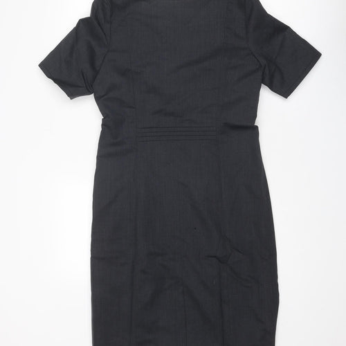 Cadenza Womens Grey Polyester Shift Size 10 Roll Neck Zip