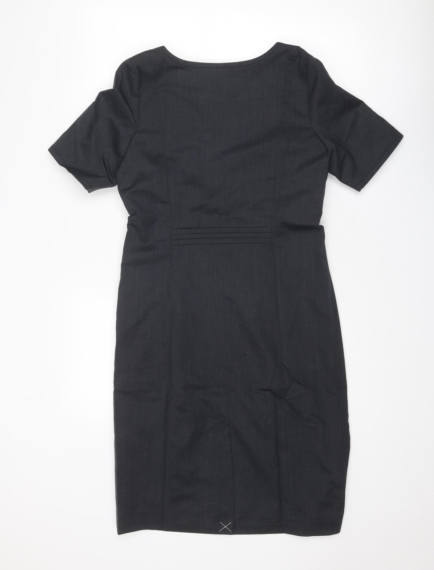 Cadenza Womens Grey Polyester Shift Size 10 Roll Neck Zip