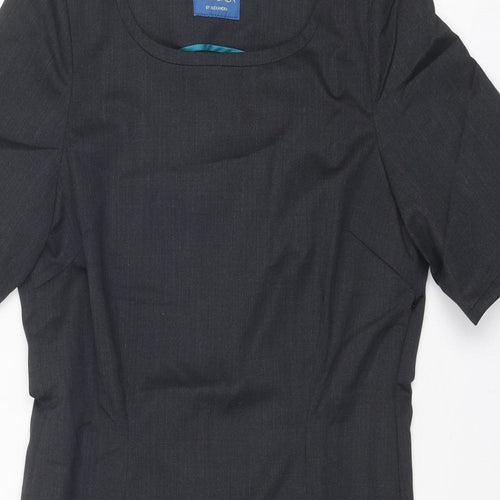 Cadenza Womens Grey Polyester Shift Size 10 Roll Neck Zip