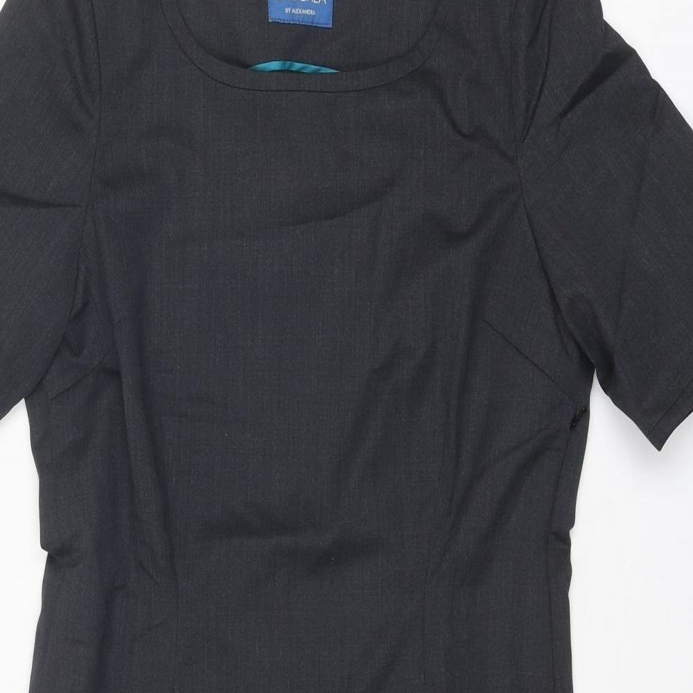 Cadenza Womens Grey Polyester Shift Size 10 Roll Neck Zip