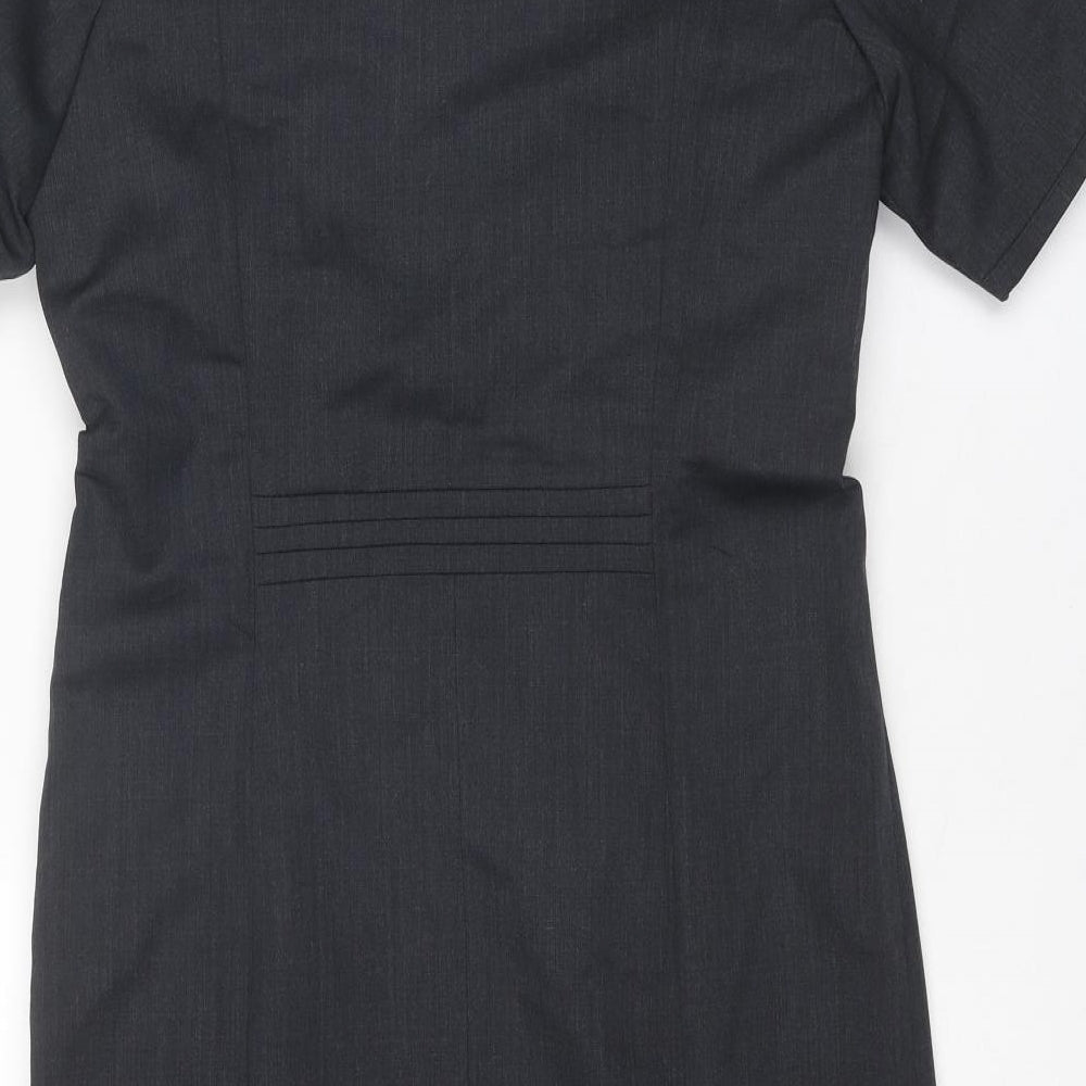 Cadenza Womens Grey Polyester Shift Size 10 Roll Neck Zip