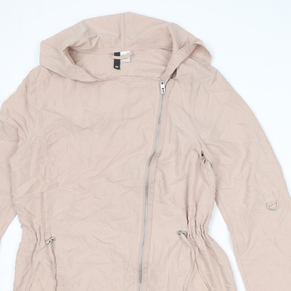 Divided by H&M Womens Pink Parka Coat Size 10 Zip