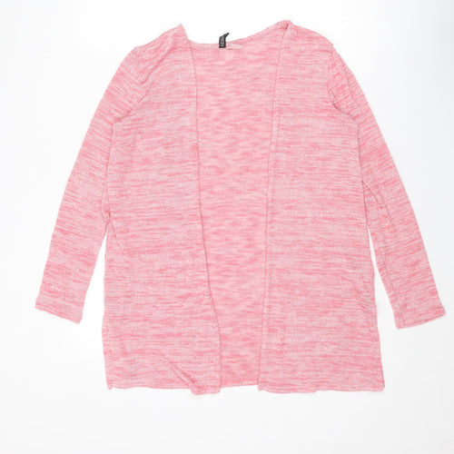 Divided by H&M Womens Pink V-Neck Polyester Cardigan Jumper Size S