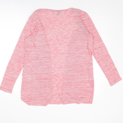 Divided by H&M Womens Pink V-Neck Polyester Cardigan Jumper Size S