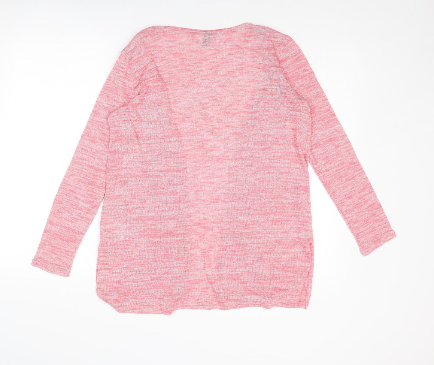 Divided by H&M Womens Pink V-Neck Polyester Cardigan Jumper Size S