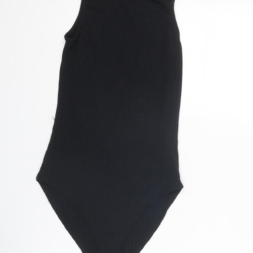 Nasty Gal Womens Black Polyester Bodysuit One-Piece Size 6 Snap