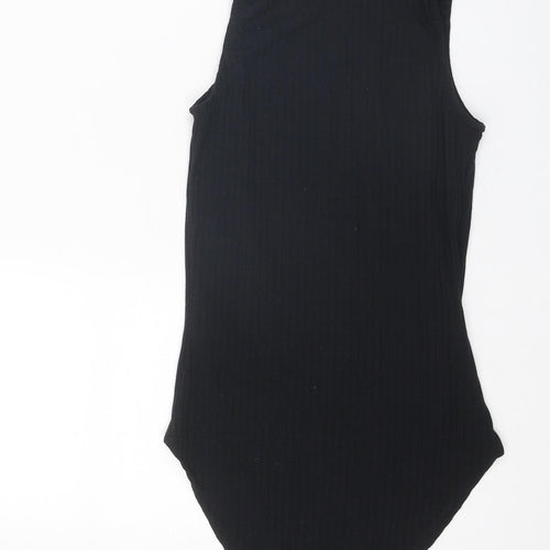 Nasty Gal Womens Black Polyester Bodysuit One-Piece Size 6 Snap