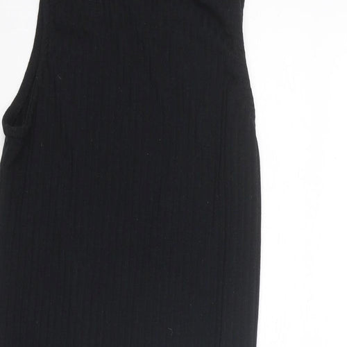Nasty Gal Womens Black Polyester Bodysuit One-Piece Size 6 Snap