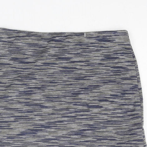 New Look Womens Grey Geometric Polyester A-Line Skirt Size 6