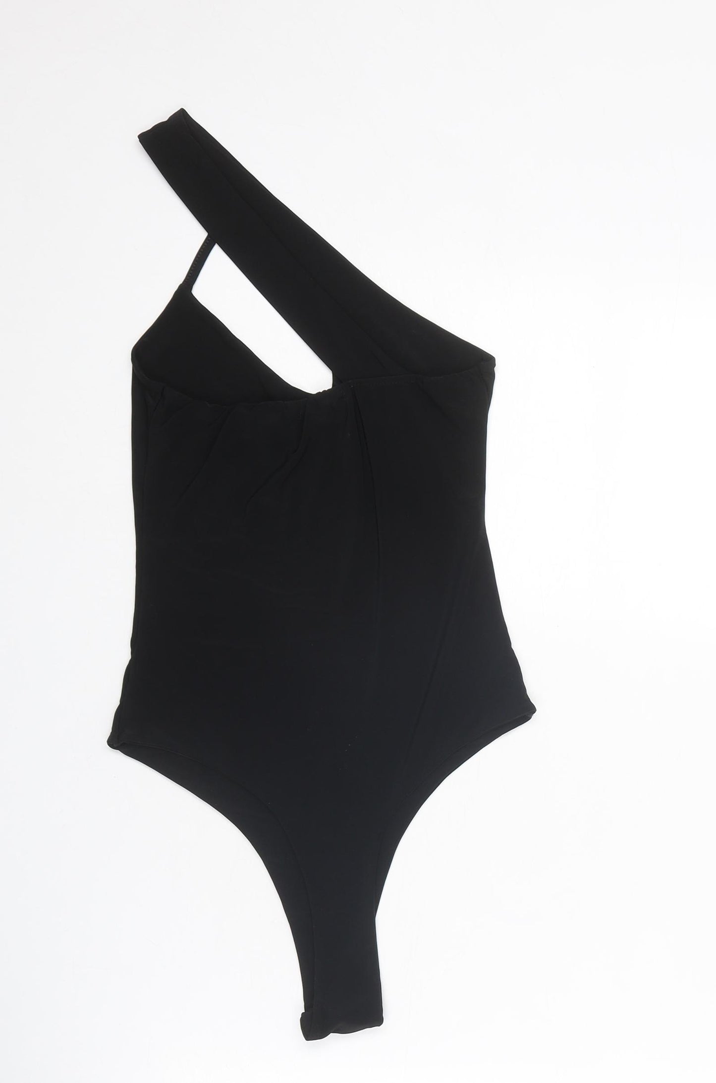 PRETTYLITTLETHING Womens Black Polyester Bodysuit One-Piece Size 8 Zip