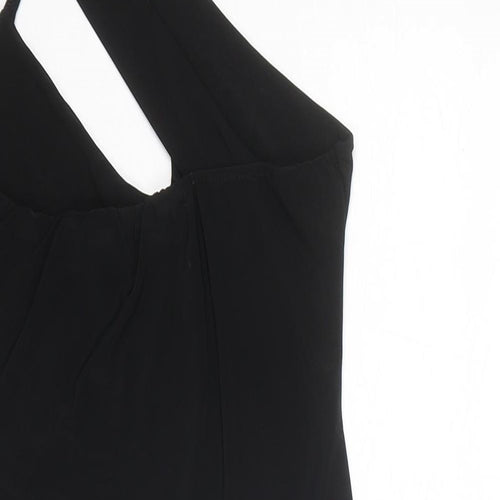 PRETTYLITTLETHING Womens Black Polyester Bodysuit One-Piece Size 8 Zip
