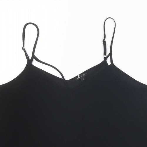 River Island Womens Black Polyester Basic Tank Size 10 V-Neck
