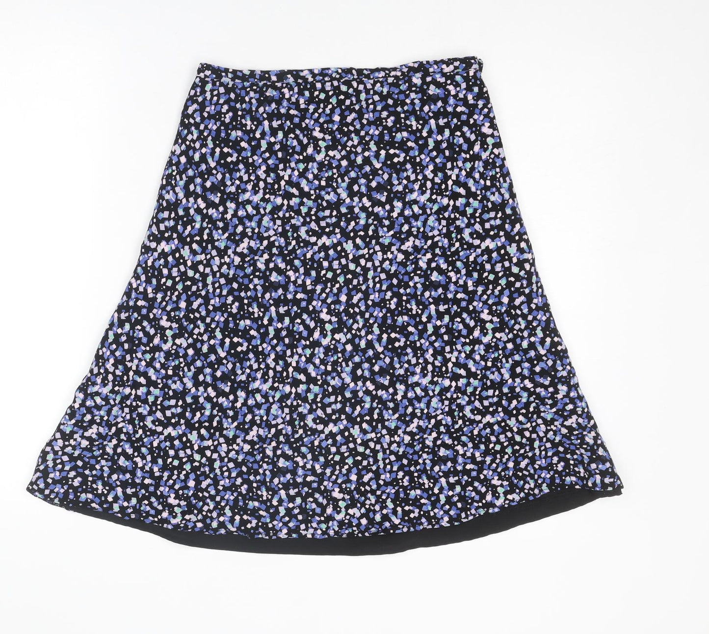 Marks and Spencer Womens Multicoloured Geometric Viscose Swing Skirt Size 8 Zip