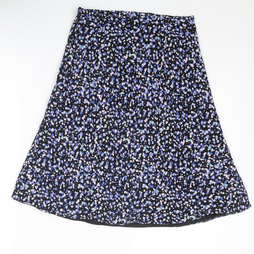 Marks and Spencer Womens Multicoloured Geometric Viscose Swing Skirt Size 8 Zip