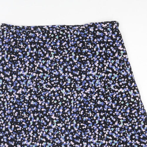 Marks and Spencer Womens Multicoloured Geometric Viscose Swing Skirt Size 8 Zip
