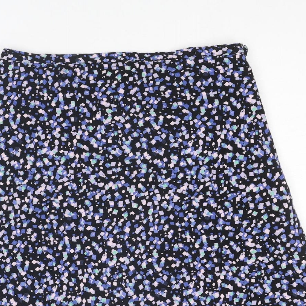 Marks and Spencer Womens Multicoloured Geometric Viscose Swing Skirt Size 8 Zip