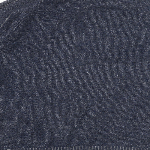 Wolsey Mens Blue High Neck Wool Henley Jumper Size S Long Sleeve