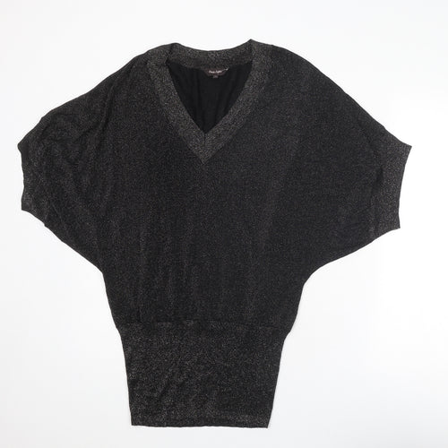 Phase Eight Womens Black V-Neck Viscose Pullover Jumper Size 10
