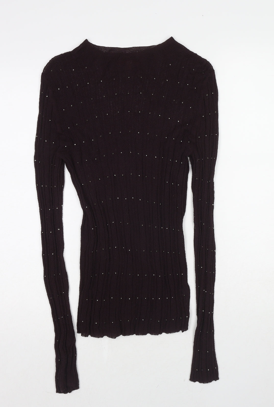 NEXT Womens Brown Round Neck Viscose Pullover Jumper Size 10
