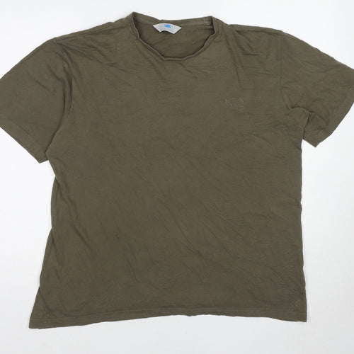 BadRhino Mens Green Cotton T-Shirt Size M Round Neck
