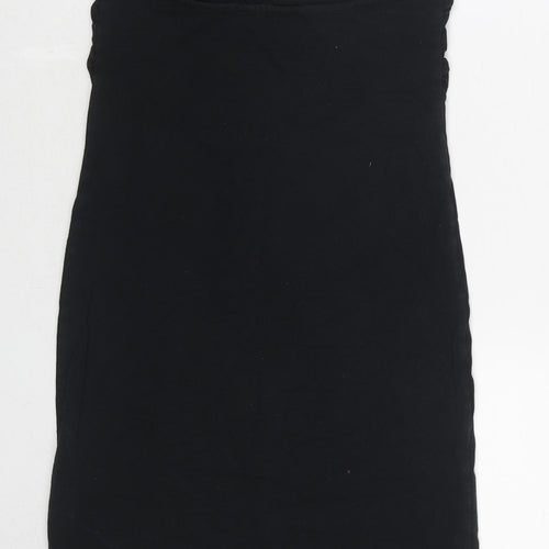 Miss Selfridge Womens Black Cotton Basic Blouse Size 10 Sweetheart - Strapless