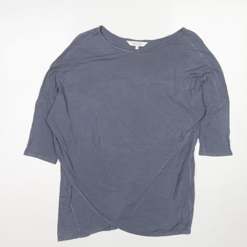 Part Two Womens Grey Polyester Basic T-Shirt Size L Boat Neck