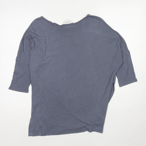 Part Two Womens Grey Polyester Basic T-Shirt Size L Boat Neck